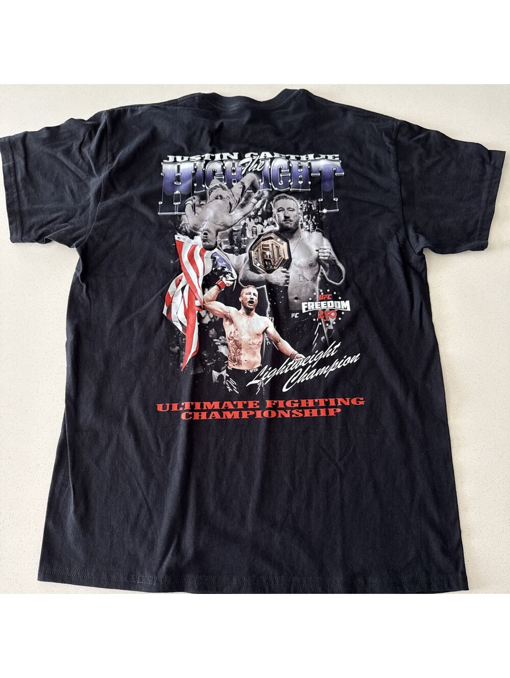 Justin Gaethje UFC Freedom 250 T-Shirt Large MMA Fighting Graphic T White House